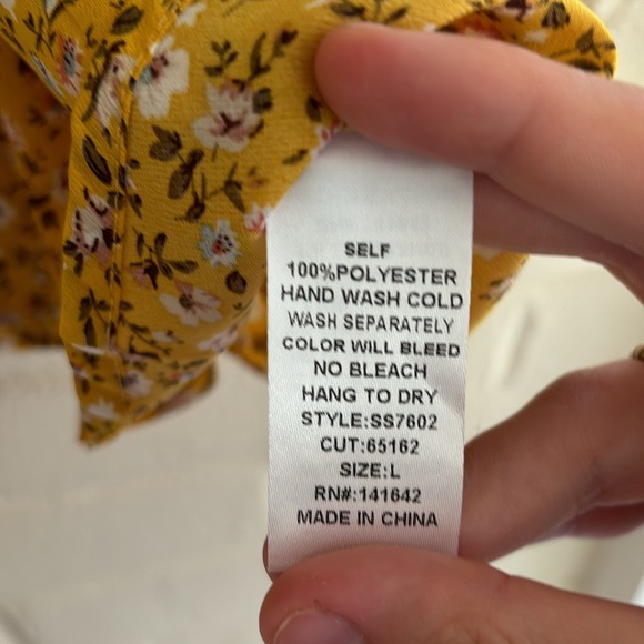 FABRIK Ruffle Sleeve Babydoll Top with Tie - Picture 6 of 6